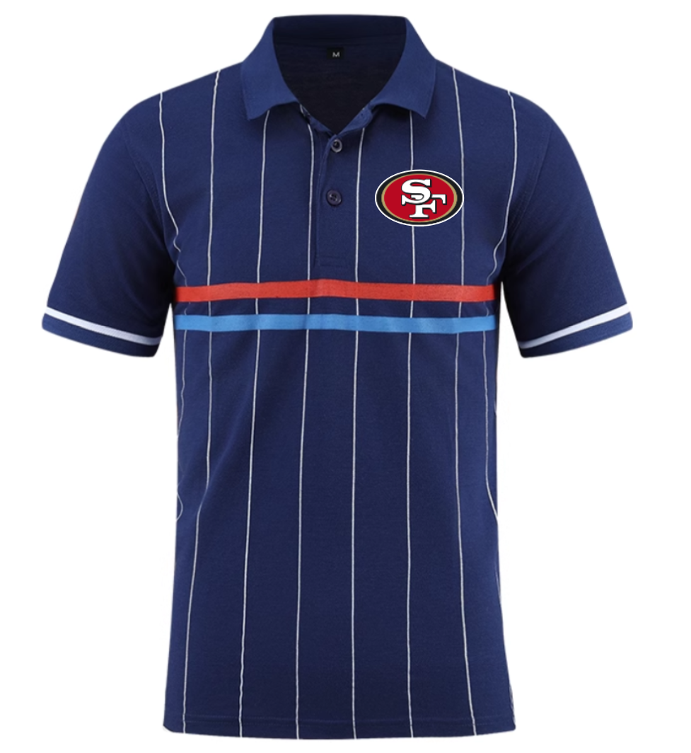 San Francisco 49ers blue Men 2025 NFL polo T shirt